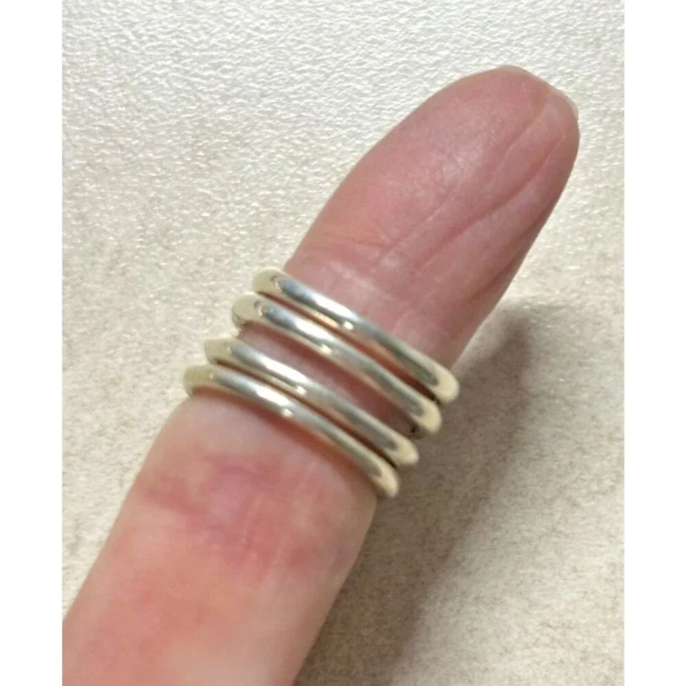 4 Carolyn Pollack & Relios .925 Silver Multi Stone Stackable Rings  Size 5